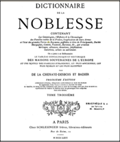 Dictionnaire de la noblesse de 1863