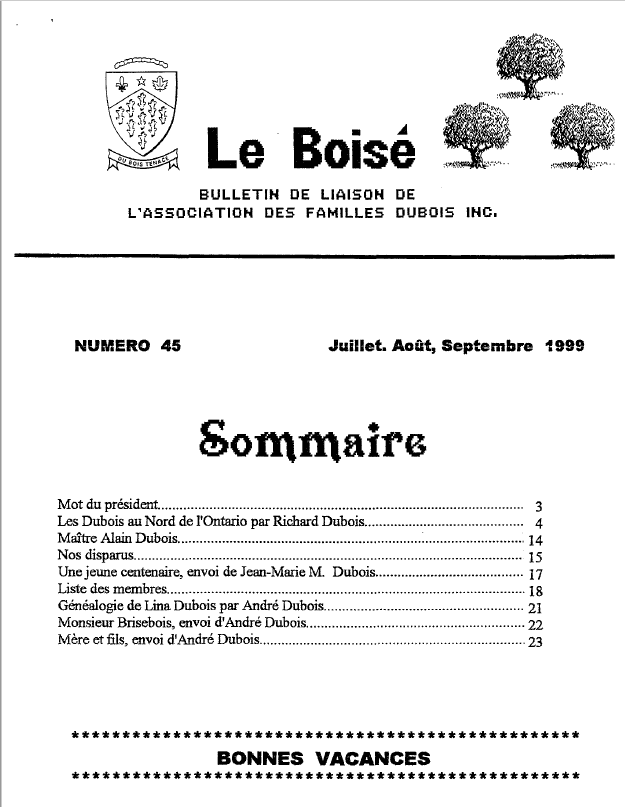 Le Boisé 45 – 1999