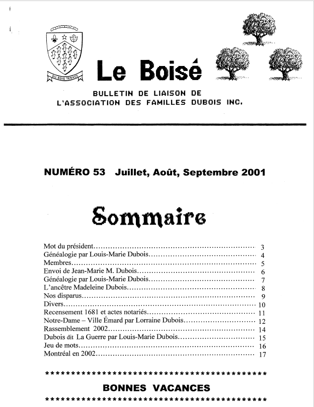 Le Boisé 53 – 2001